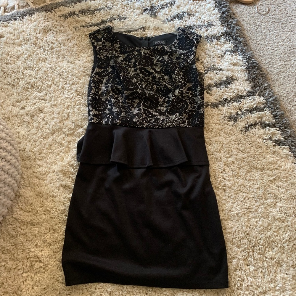 Lace with peplum skirt dress
